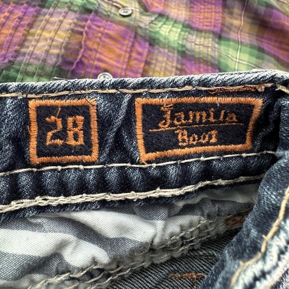 Rock Revival Jeans Womens 28 Jamila Bootcut Contrast Stitch Buckle Western - Picture 7 of 16